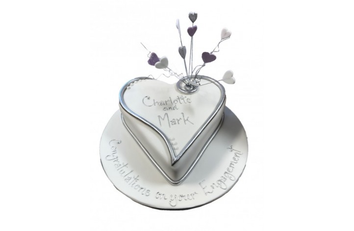 Heart Shaped Engagement Cake 